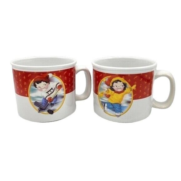 Campbell's US Olympic 2 Mugs Limited Edition Salt Lake City Skater Soup 2002 - Picture 1 of 12